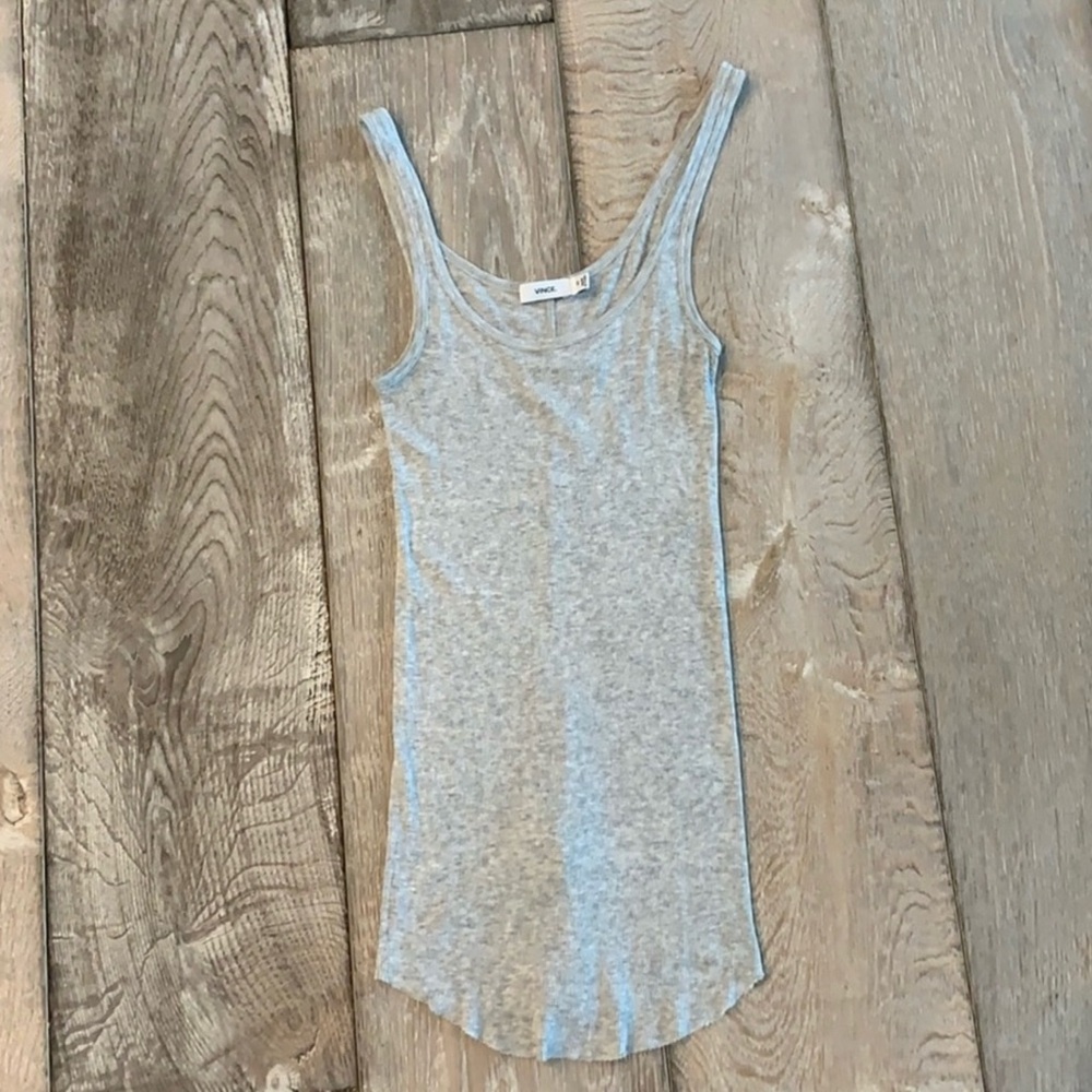 Vince Light Gray Scoop Neck Tank XS